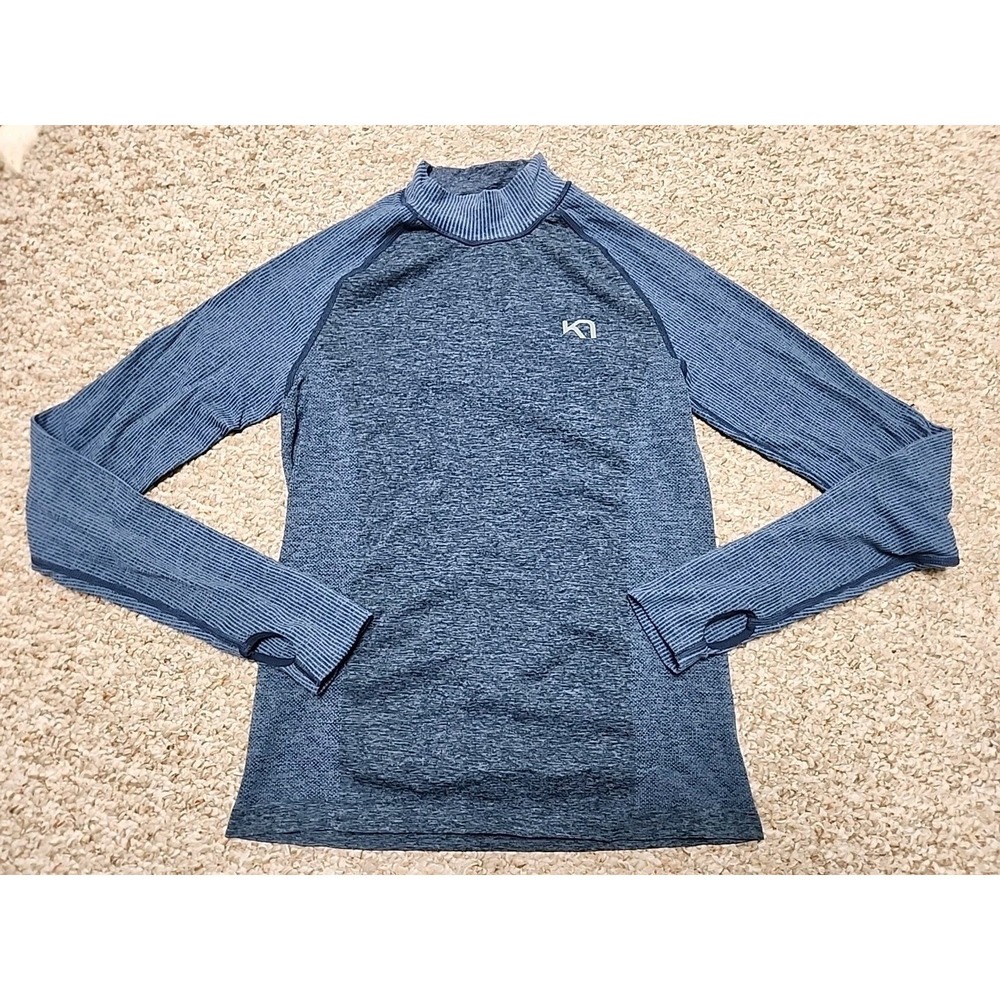 Kari Traa Blue Heather‎ Mock Neck Long Sleeve Luftig Thermal Base Layer M
